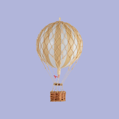 A whimsical Wonderen Extra Small Hot Air Balloon - Floating The Skies on a white background.